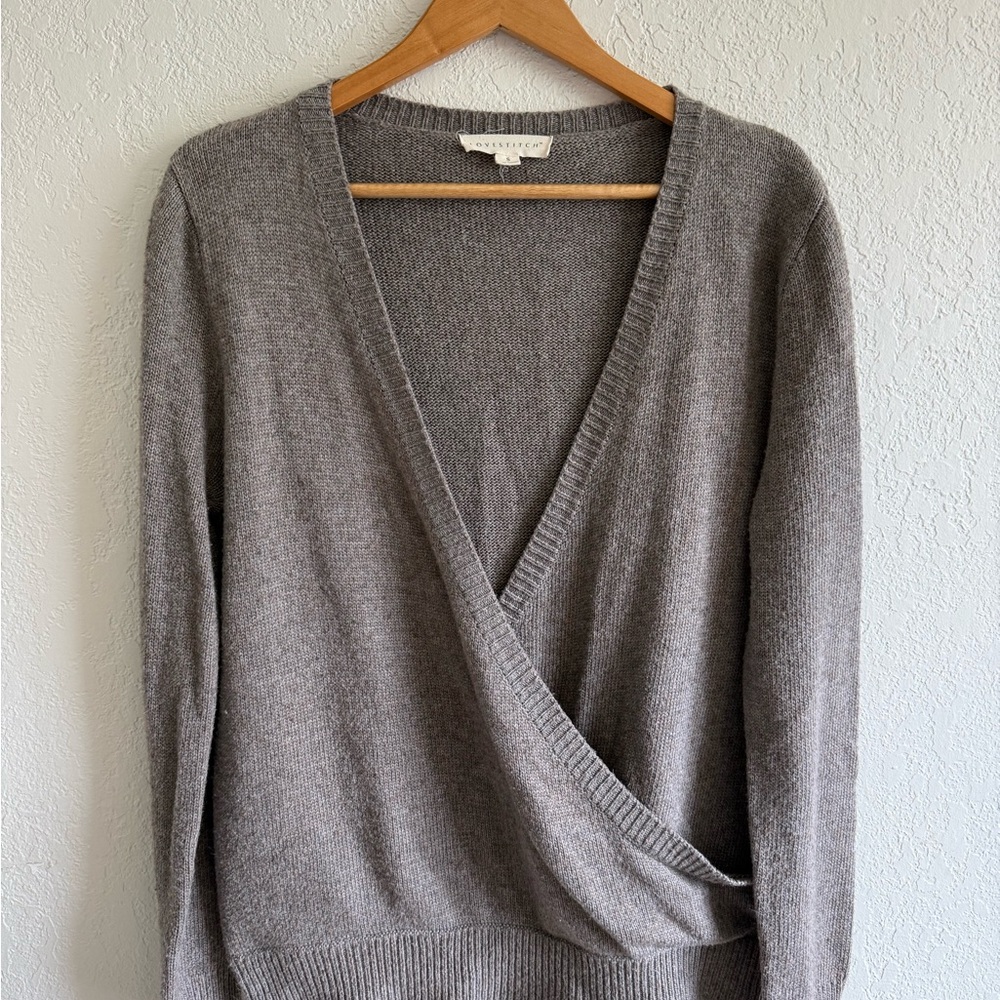 Lovestitch Taupe V-Neck Sweater